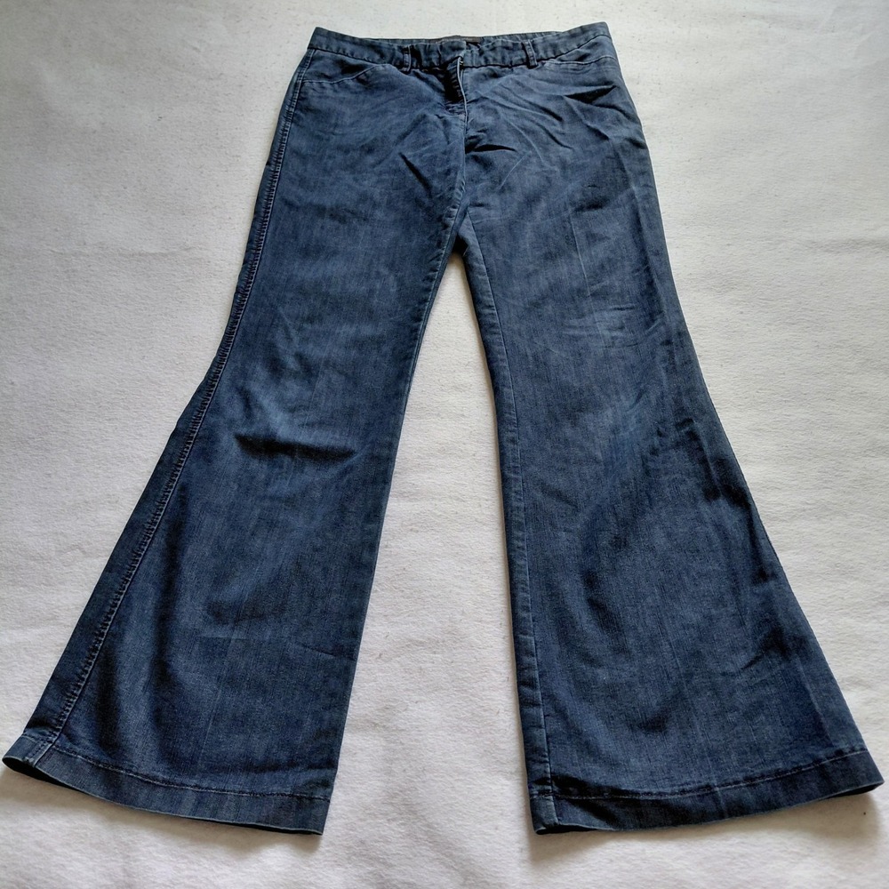 Express Design Studio Women Editor Flare Jeans Dark Size 6R Stretch Hongkong Vtg